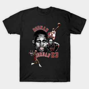 Dennis Rodman Bulls 91 & Michael Jordan 23 Vintage T-Shirt